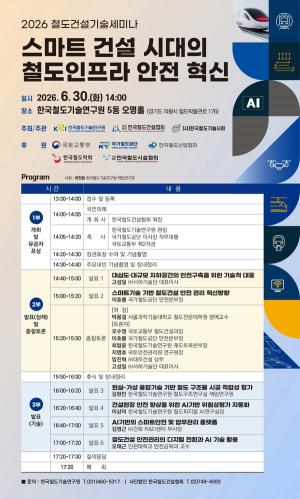 철도건설 안전사고, 인공지능·스마트기술로 미리 막는다
